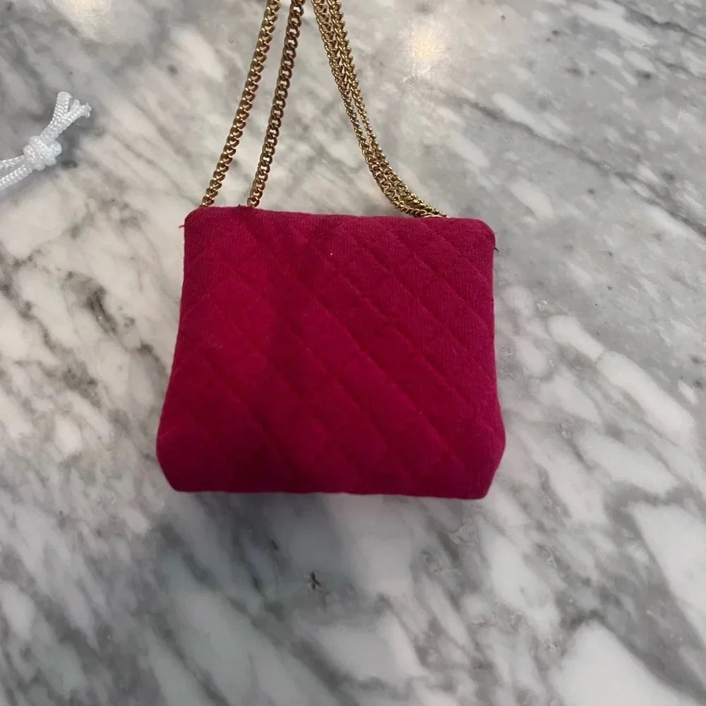 Chanel Quilted Red Nano Flap Mini Micro Chain Bag - VINTAGE AUTHENTICATED